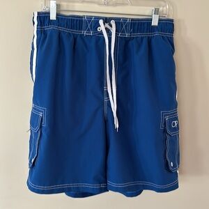 OP Ocean Pacific Classic Blue Men Swim Trunks Size M?